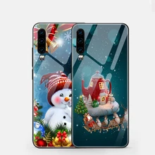 Ciciber Счастливого Рождества для huawei P20 P30 mate 20 30 Lite Pro чехлы из закаленного стекла для Honor 10 Lite чехлы