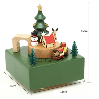 

Wood Carousel Christmas Music Box Little Girl Child Birthday Gift Home Furnishings Retro Wooden Decorations Music Box