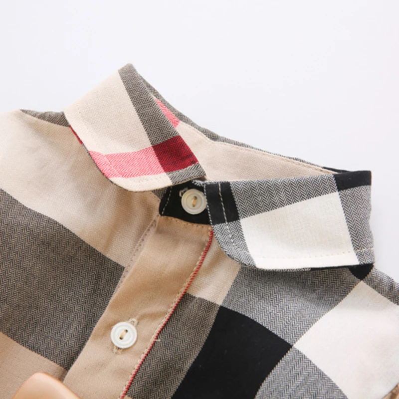 2019 Spring Autumn New Girl Long Sleeve Lattice Cotton Dress