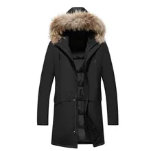 Новое поступление, зимняя высококачественная мужская куртка с капюшоном из 90% утиного пуха с воротником из меха енота, мужское зимнее пальто, 6190