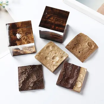

1 Pc 5cm/2" Universe Theme Resin Epoxy Art Craft Cosmic Space Resin Sandalwood Mars Earth Moon Wood Material Jewelry Making