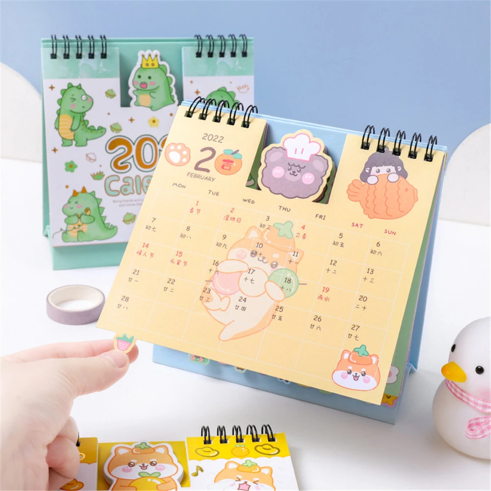 Kawaii Cartoon Rabbit Bear 2022 Desk Calendars Cute Daily Schedule Planner Yearly Organizer Stationery Office School Supplies Calendar Aliexpress Euone 2022 Cute Cartoon Animal Desk Desktop Calendar Flip Stand Table Office Planner