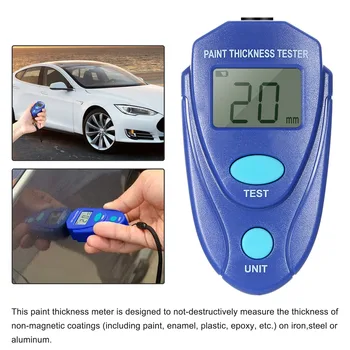 

Digital Mini Automobile Thickness Gauge Coating Meter Car Paint Tester Thickness Coating Meter + LCD Display Automotive Tools