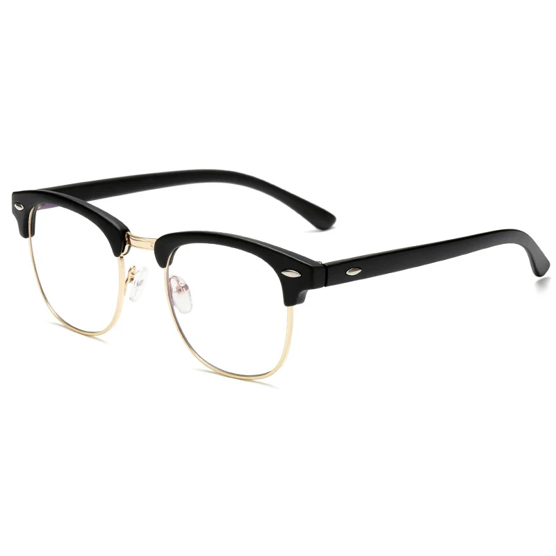 Анти синий свет фотохромные очки солнцезащитные очки квадратная рамка мужские очки Блокировка игровой фильтр очки с близорукостью градусов - Цвет оправы: black gold