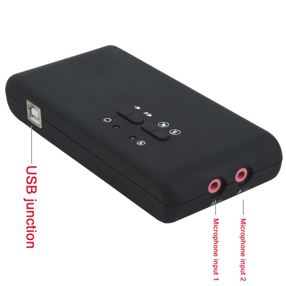 Оптическое волокно 7,1 канальный стерео 3D цифровой объемный звук аудио запись внешняя звуковая карта USB интерфейс динамическое воспроизведение