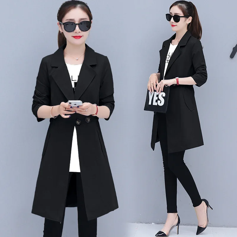 

Short-height Trench Coat Women's Mid-length Korean-style Spring 2019 New Style WOMEN'S Dress HEATTECH Elegant Thin Spring And Au