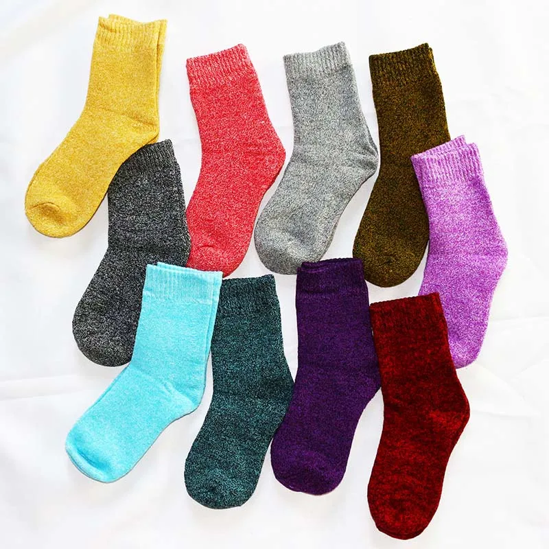 Новинка; зимние женские хлопковые толстые теплые шерстяные носки в стиле Харадзюку; качественные мягкие женские повседневные носки в стиле ретро; ; 10 пар - Цвет: Многоцветный