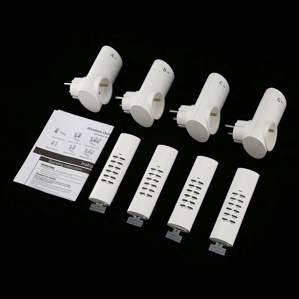 

Wireless Smart Remote Control Socket Home Light Switch Plug 50Hz 10A 2300W 433.93 MHz Power Outlet Socket EU Plug