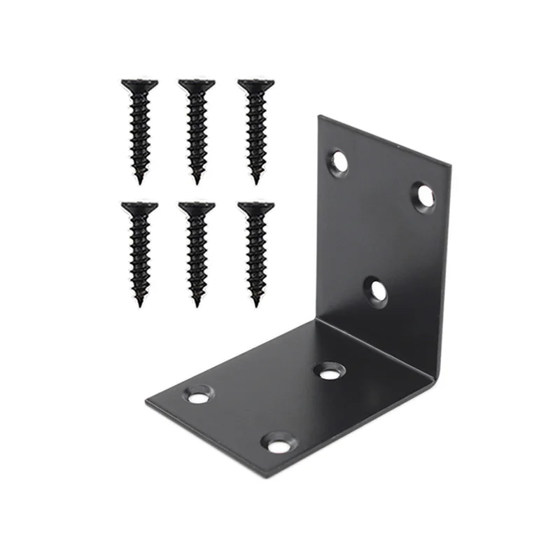 

Corner Bracket Shelf Brackets,Heavy Duty Black Stainless Steel L Corner Brace,Right Joint Angle Brackets Floating Shelf Supports