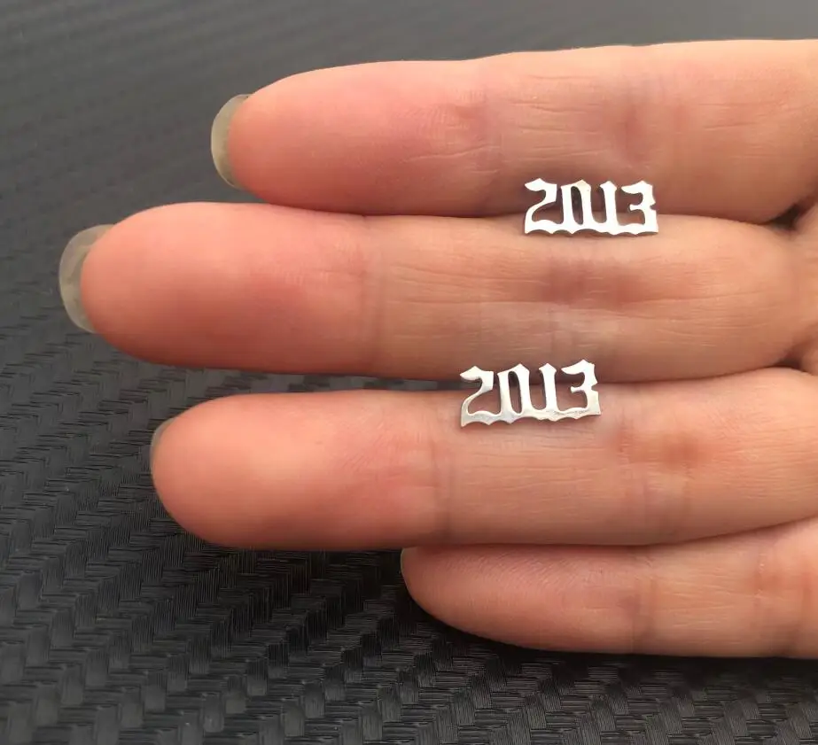 SMJEL Stainless Steel Year Number Stud Earrings Small Women Fashion Earings Custom Birth Unique Date Jewelry Gift 1980 to 2019