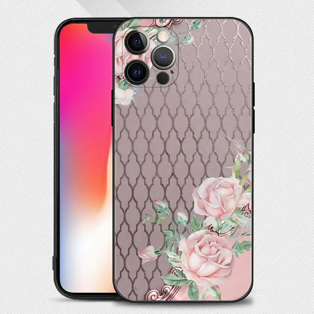 Beautiful Rose Bling Picture Silicone Case For Apple iPhone 13 12 11 Pro Max XS Max XR X 7 8 Plus 13 12 Mini 6S SE 2020 Shell B09