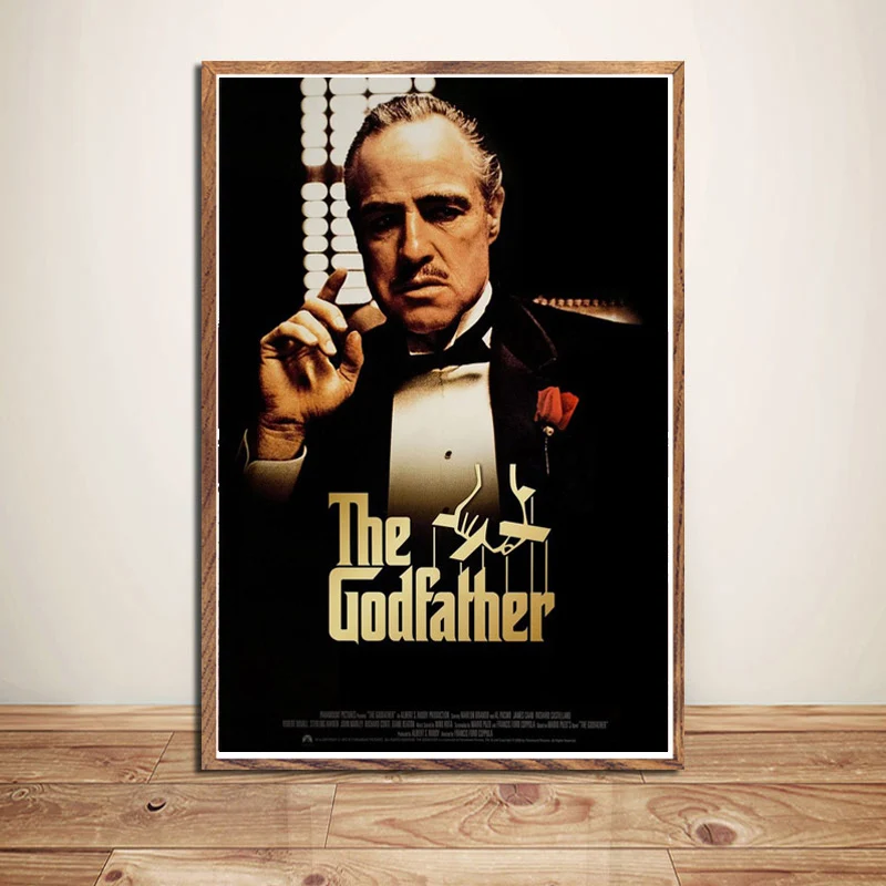 

Poster And Prints Hot The Godfather Classic Movie Gangster Actor Painting Art Canvas Wall Pictures Home Decor картины на стену