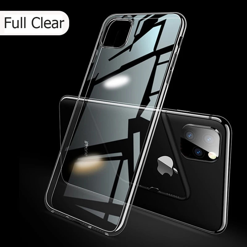 Full Clear Для iPhone 11 чехол с лазерным покрытием Роскошный чехол из мягкого ТПУ прозрачный чехол для iPhone 11 Pro Max Plus яркий хрустальный чехол для телефона - Цвет: Full Clear