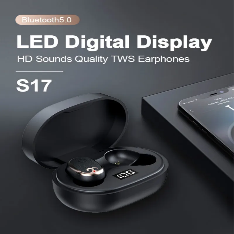 S17 TWS Wireless Sports Noise Reduction Headset Bluetooth 5 0Headset Stereo with Mic Earphone For iphone and Huawei xiaomi phone