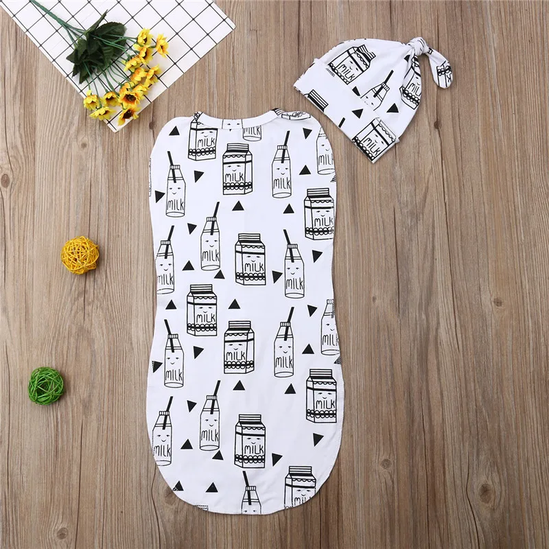 Милое Пеленальное Одеяло для новорожденных с рисунком из мультфильма; спальный мешок на молнии для маленьких мальчиков и девочек; накидка; шляпа; одежда