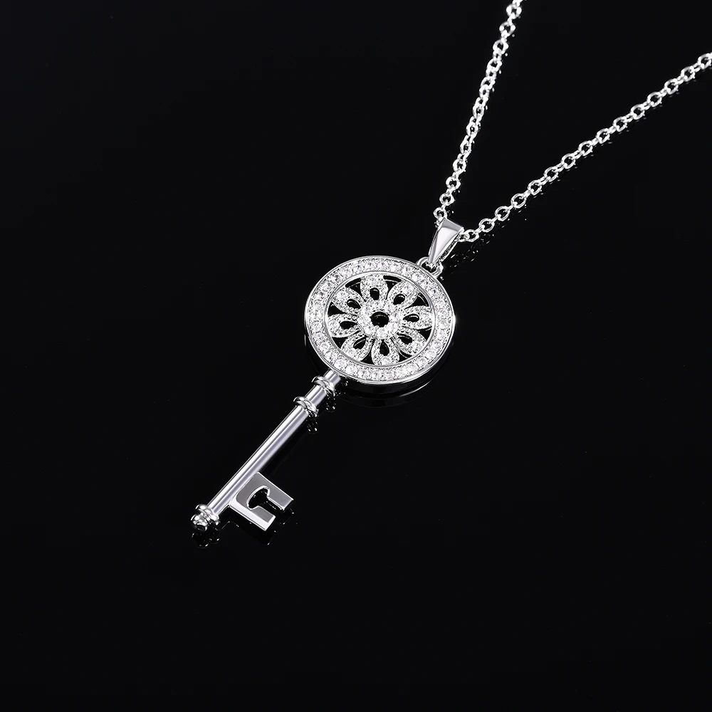 Waliicorners Key Necklace for Women Dazzling Crystal CZ Stone Versatile 10 He98bdad1d0574337bb7f7c1fa2f00548O