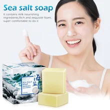 Морская соль Отбеливающее увлажняющее мыло c мыть база для удаления прыщей поры, акне терапии Уход за лицом и пенообразующая губка для ухода за кожей TSLM2