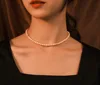 Vintage Style Simple 6MM perle chaîne collier ras du cou pour les femmes mariage amour coquille pendentif collier de mode bijoux en gros ► Photo 2/6