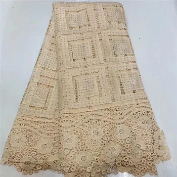 

2019 Latest Guipure Lace Cord Lace Embroiderey French African Cord Lace Fabric High Quality Nigeria Lace Fabric For Wedding WD93