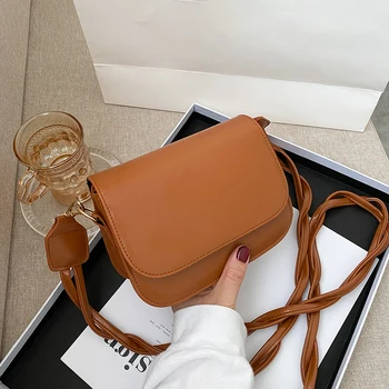 

Casual Solid Color Crossbody Bags For Women Female Messenger Bag For Girls Flap Pu Leather Small Square Shoulder Pouch