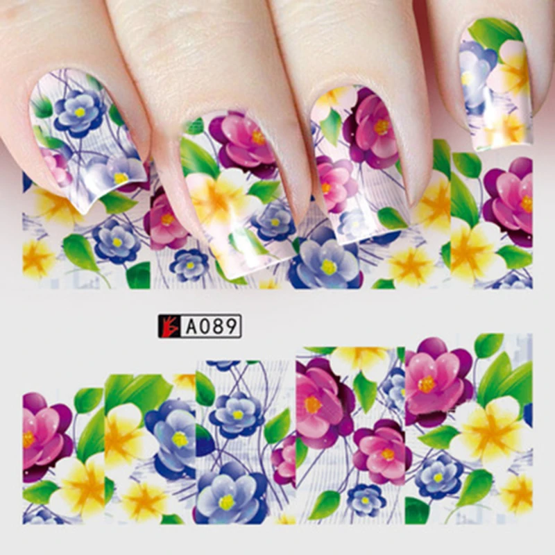 GAM BELLE 1pc Nail Flower Gel Polish Manicure Decals Nail Art Water Transfer Sticker Nail Sticker 2