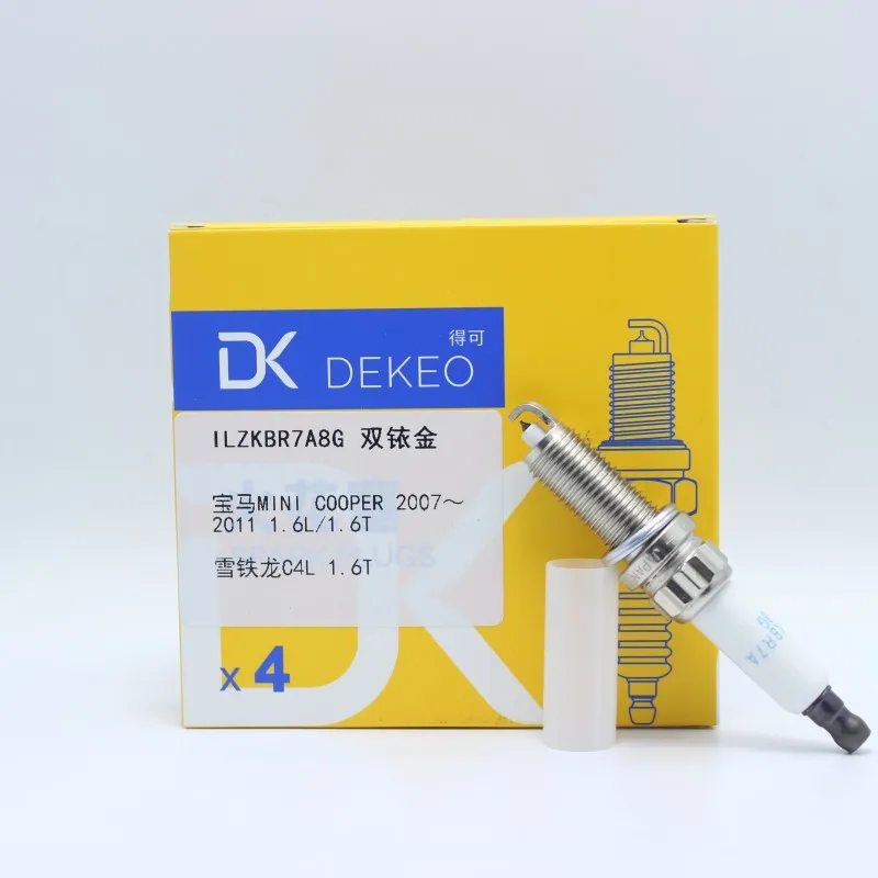 

Dekeo ILZKBR7A8G(5992) 12120035531 12127570106 ILZKBR7B8DG(95770) Iridium Spark Plug Set Fit for DS 4/4S/5 for 116i 316i 4PCS