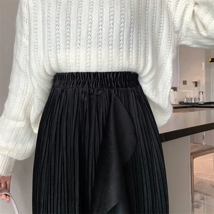 Ruffles Skirts Free Shipping Women Pleated Soft Tender Female High Waist Autumn Newest Clothes Students Daily Faldas Skirt tutu skirt