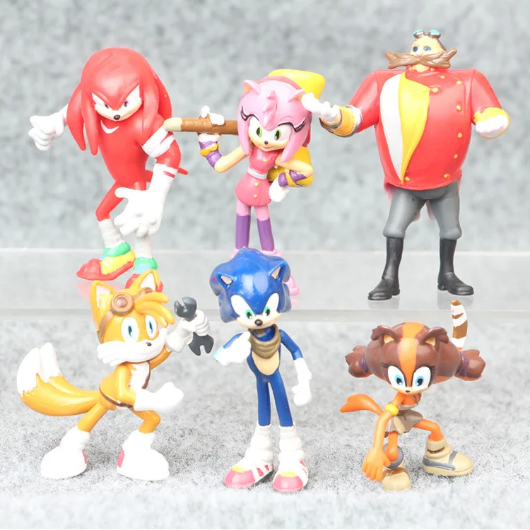 6 шт./компл. Sonic Boom Rare Dr Eggman Shadow ПВХ игрушки Фигурки Куклы Tails персонажи 7 см для
