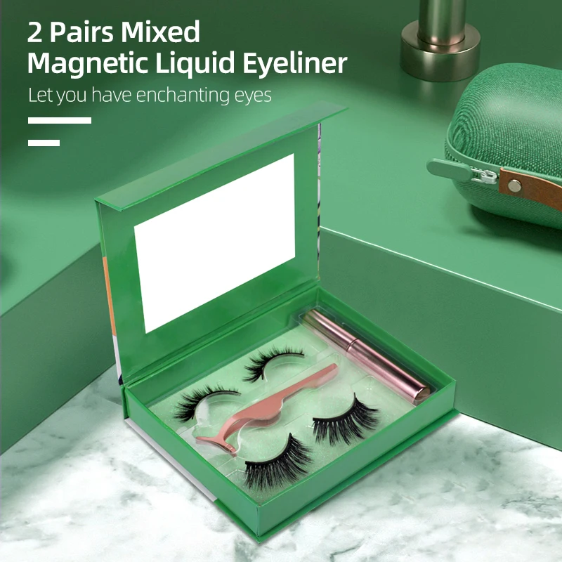

2 пары, искусственные магнитные пинцеты для подводки глаз с ресницами, 5 магнитов, инструмент для макияжа глаз из синтетического волокна