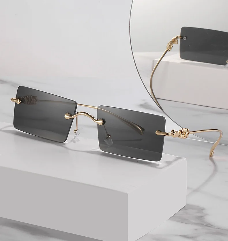 2021 Fashion Square Glasses Women Sunglasses Classic Vintage Metal Frame Eyeglasses Male Female Luxury Sun Glasses Uv400