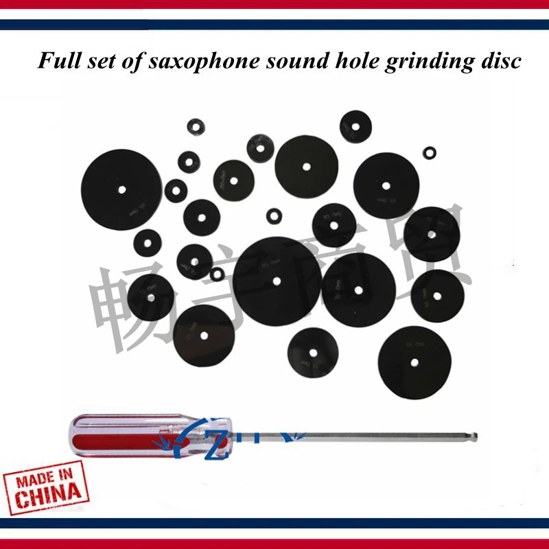 

Wind instrument Saxophone TONE HOLE LEVELLING Maintenance Lapping tool Full set of saxophone sound hole grinding disc tool