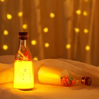 

USB Touch Dmming Rechargeable Childrens Message Drift Bottle Night Light Bedroom Cute Kids Night Stand Romantic LED Gifts Lamp