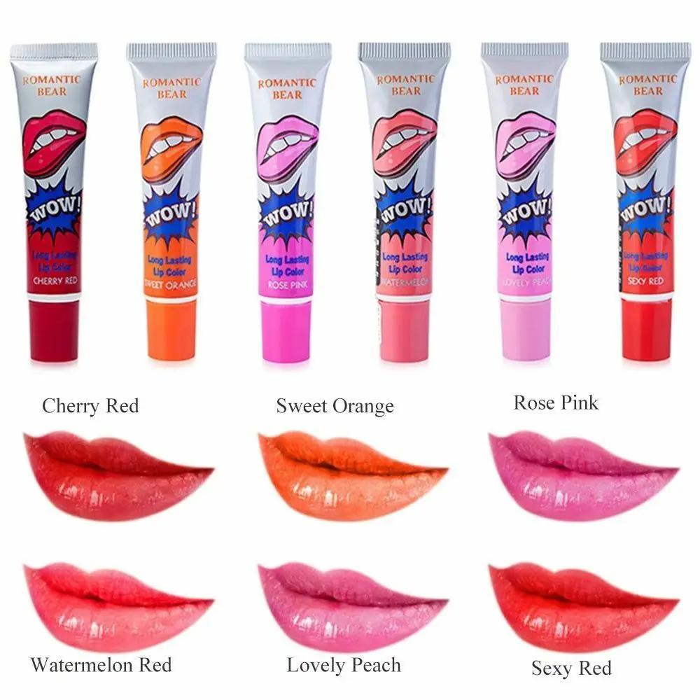 6 Colors Easy Peel Off Long Lasting Lip Gloss Waterproof Makeup Tattoo Matte Tint Lip Gloss Lipstick Women Balm Cosmetic
