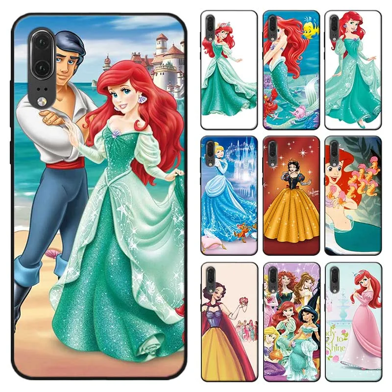 For huawei honor 20 lite 8x 9x pro 10 v30 Soft silicone Cover Phone Case Princess Ariel Little Mermaid |