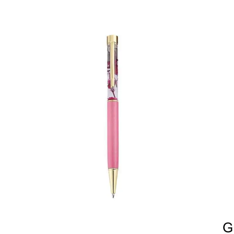 1pc Luxury Flower Metal Ballpoint Pens 1mm Business Quality Supplies Gift For Kids Pens Office Stationery School High Girls V8W8