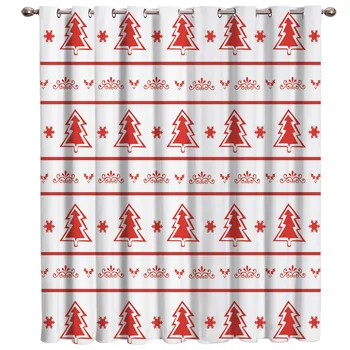 

Snowflake Christmas Tree Pattern Window Treatment Hardware Sets Curtain