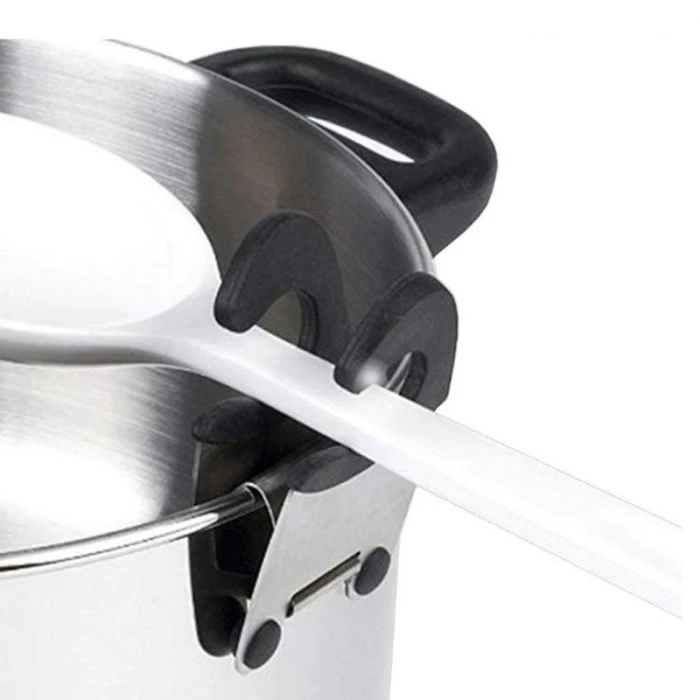 Stainless Steel Pot Side Clips Anti-scalding Spoon Holder Kitchen Gadgets K888