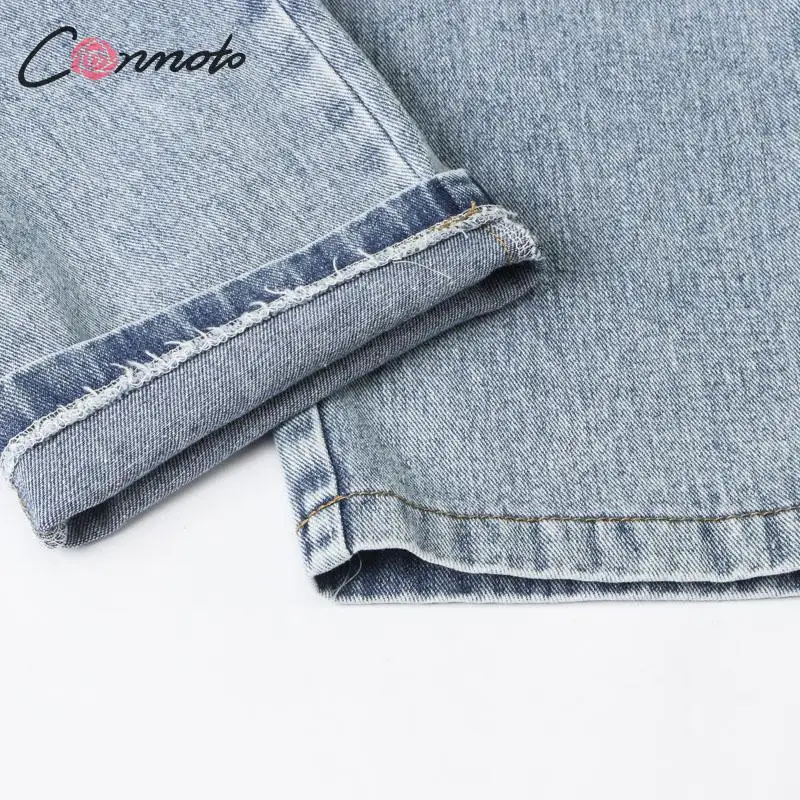 Conmoto, женские джинсы, повседневные, с высокой талией, джинсы для женщин, модные, с карманами, джинсовые штаны, весна-лето, длинные капри