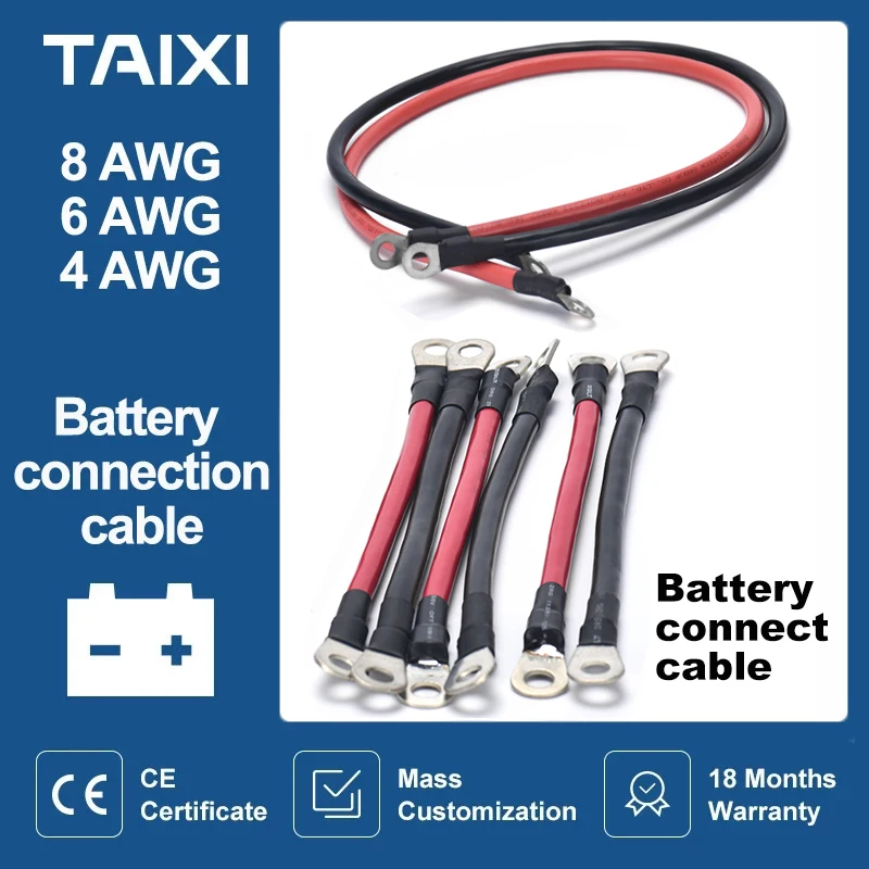 Battery Connection Cable/wire 8/6/4 Awg With Lug High Current Car