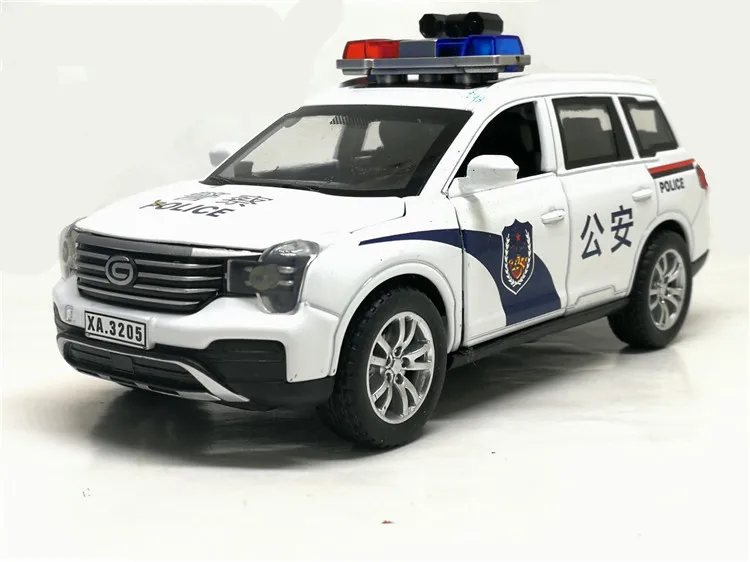 1:32 модель автомобиля из сплава Chuan Qi Trumpchi GS8 полицейская серия SUV с музыкальной вспышкой, звуковой светильник, игрушка для автомобиля, подарки для детей