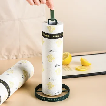

Roll Paper Storage Holder Vertical Scouring Pad Towel Racks Wall-mounted Fresh-keeping Storage Racks Kitchen Tools Accessories
