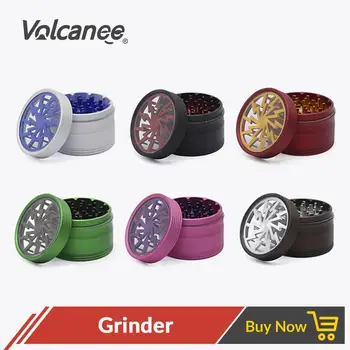 

Volcanee 1PC Colorful Metal Herb Grinder 63MM 4 Layer Sharp Diamond Teeth Tobacco Spice Crusher Fit Dry Herb