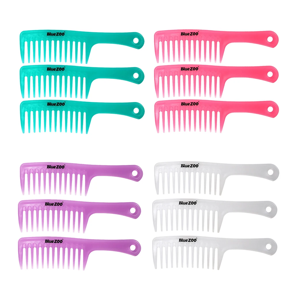 3 Pieces Detangling Hair Combs With Long Handle, Round Tooth Massage Combs, High Strength and Durability