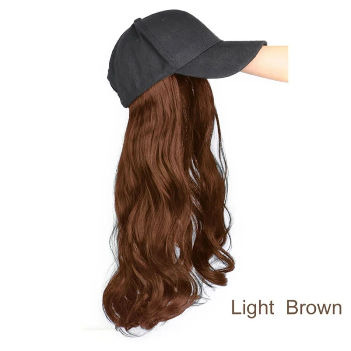 Новое поступление бейсбольная шляпа с длинными вьющимися волнистыми волосами парики синтетические волосы шляпа для женщин девушек