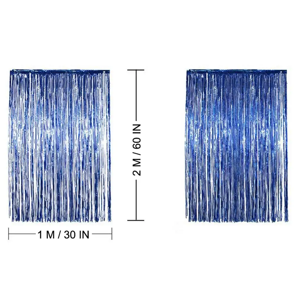 2M Gold Silver Metallic Foil Tinsel Fringe Curtain Birthday Party Decoration Wedding Photography Backdrop Curtain Photo Props