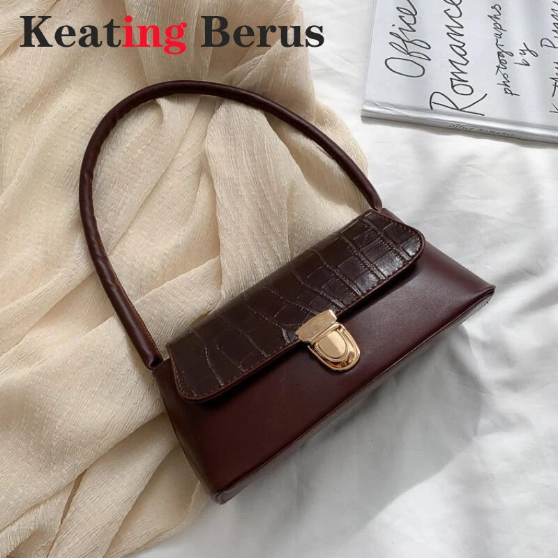 

Striped Shoulder Bags For Women 2020 Vintage Hand Bag Organizer Totes Armpit Bag Designer Leather French Lady Handbag Sac Femme