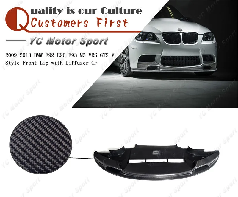 

Car Accessories Carbon Fiber VRS GTS-V Style Front Lip with Diffuser Fit For 2009-2013 E92 E90 E93 M3 Front Diffuser