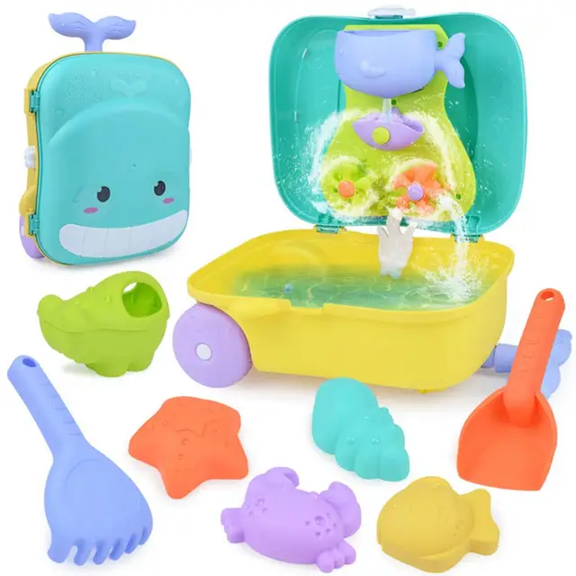 Beach Toys For Kids Baby Beach Game Toys Children Sandbox Set Kit Summer Toys For Beach Play Sand Water Game Trolley Case 5