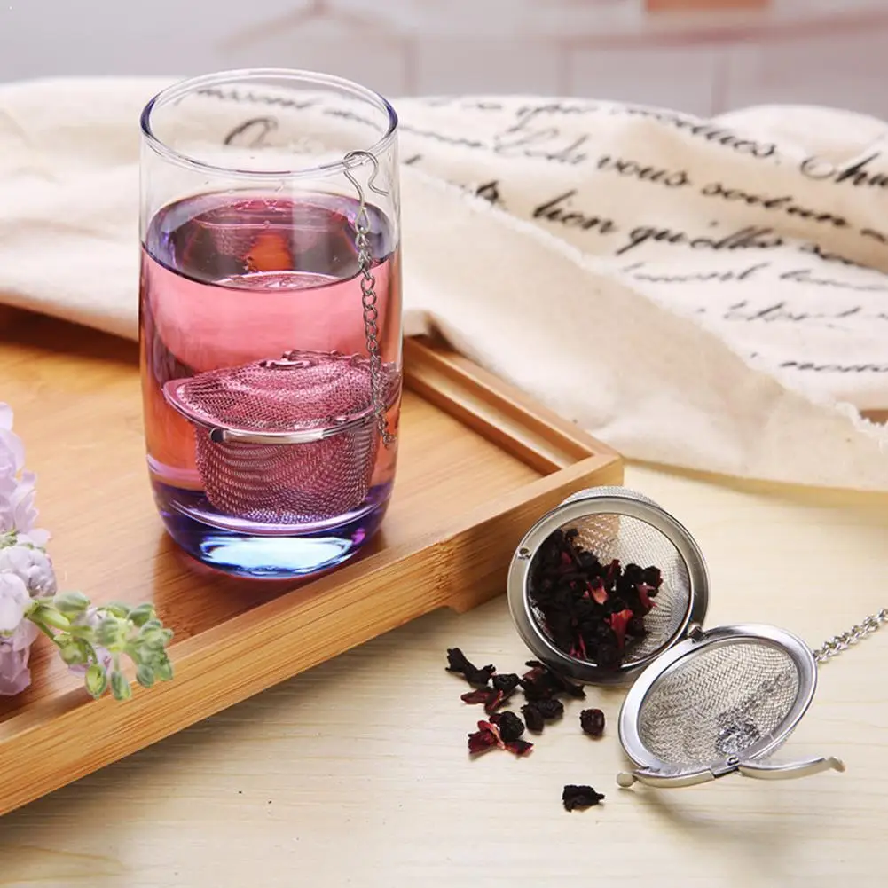 

1PC Stainless Steel Tea Strainer Infuser Kitchen Herbal Tea Locking Spice Tea Mesh Tools Ball Tools Drinking Cooking M0P2