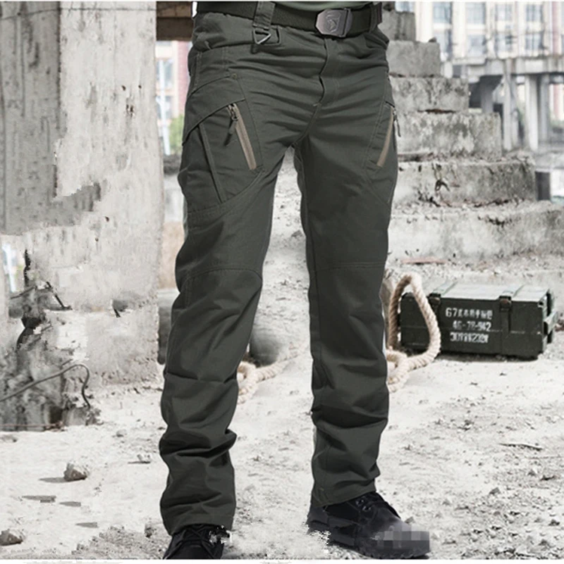 Mens Waterproof Soldier Tactical Pants Cargo Pants Combat Outdoor Hiking L/P 